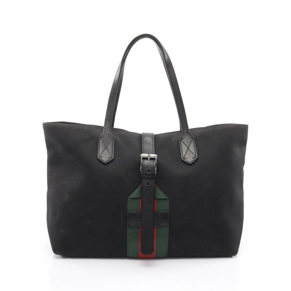GUCCI Black Leather Tote Bag